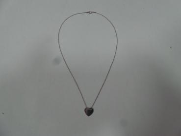 Damen Halskette mit Herz- Anhnger + Schmuckbeutel 