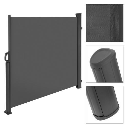 Preview: AMBIANCE Terrassenwindschutz 3 x 1,4 m - Aluminium-Gehäuse, anthrazit