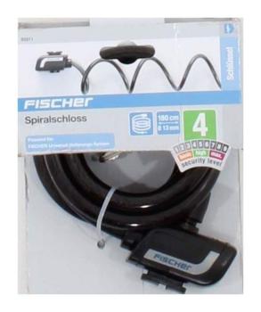 Fischer Spiralschloss, Lnge 180cm, Durchmesser 13mm, Schwarz, 13 mm  Neu