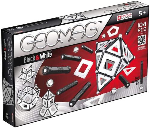 Geomag CLASSIC Black & White, Magnetkonstruktionen und Lernspiele, 104-teilig