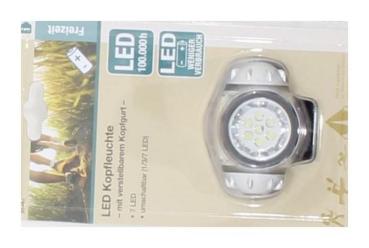 Freizeit LED-Kopfleuchte, umschaltbar (1, 3, 7 LEDs) 