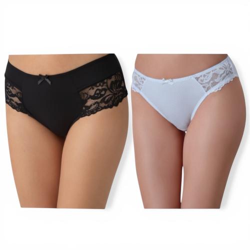 Savarie Damen Slip Unterwäsche mit Spitze elastischer Pant DIVERSE Farben & Größen