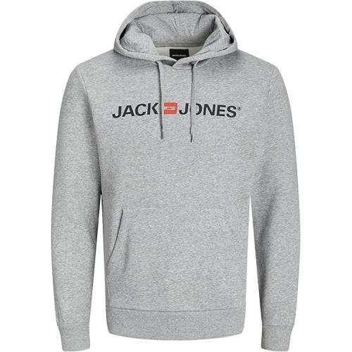 JACK & JONES Male Kapuzenpullover Logo Kapuzenpullover GRAU - L