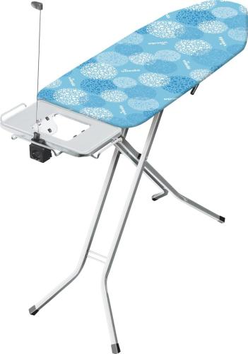 Vileda Solid Plus Bügelbrett, Bügeltisch für Dampfbügelstation, Bügelfläche 44 x 122 cm, Blau