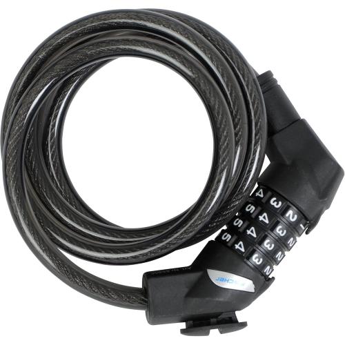 Fischer Spiralschloss Zahlen, Lnge 120cm, Durchmesser 10mm, Schwarz, 120  