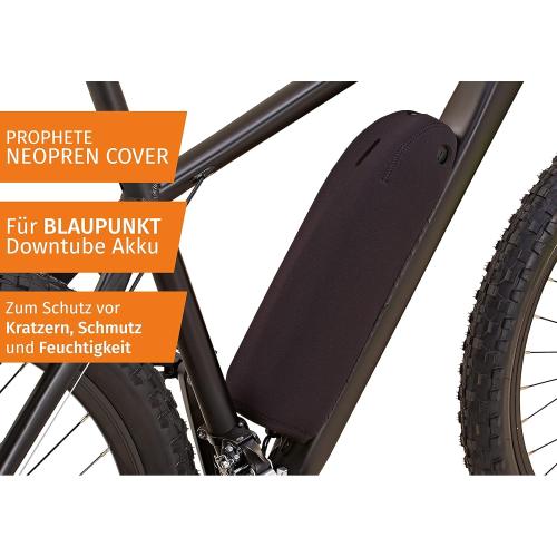 Prophete E-Bike Akku-Schutzhülle, Abdeckung für Blaupunkt Downtube, aus Neopren-Material, zum Schutz vor Wasser und Schmutz, Farbe schwarz