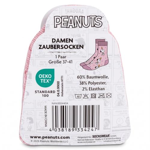 Preview: PEANUTS 1 Paar Damen ZAUBERSOCKEN Rosa 37-41 