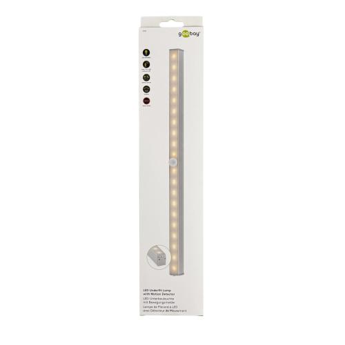 Goobay LED-Unterbauleuchte mit Bewegungsmelder 30 cm Farbtemperatur 3000K warm-weiß - SILBER