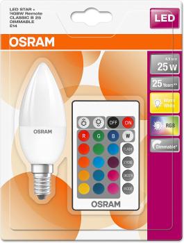 Osram LED Star+ Classic B RGBW Lampe, Kerzenform E14 Sockel, dimmbarkeit  Farbsteuerung per Fernbedienung