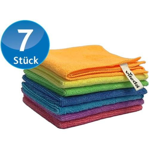 Preview: Vileda Mikrofasertücher Colors 7er Pack, Allzwecktücher Multipack aus Mikrofasern, 30 x 30 cm