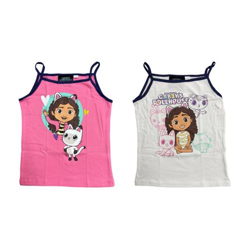 GABBY´S DOLLHOUSE - 2er Pack Kinder Lizenz Unterhemd 110/116