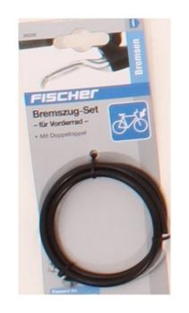 Fischer Erwachsene Vorne Doppelnippel Bremszug-Set, Schwarz, One Size 