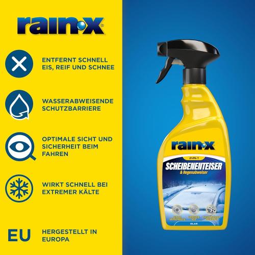 Preview: Rain-X Scheibenenteiser 2-in-1 Eisspray mit Regenabweiser - 500 ml
