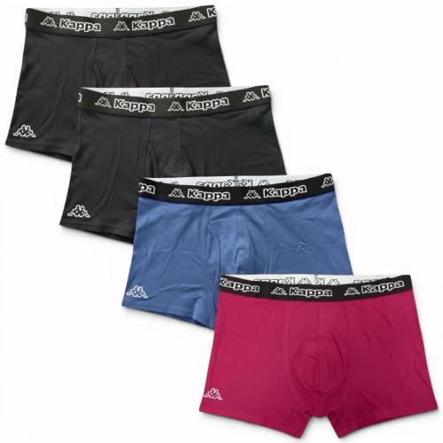 KAPPA 4er Pack Herren Boxershort (19-2030) Black-Navy-Dark RED / Diverse Größen