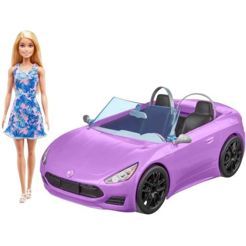 Mattel HBY29 - Barbie Puppe mit Cabrio Fahrzeug, LILA
