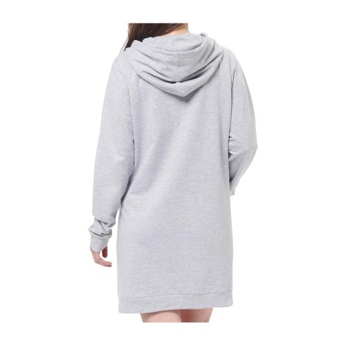PEANUTS Snoopy Kapuzenpullover lang - Sweatkleid für Damen - Grau L
