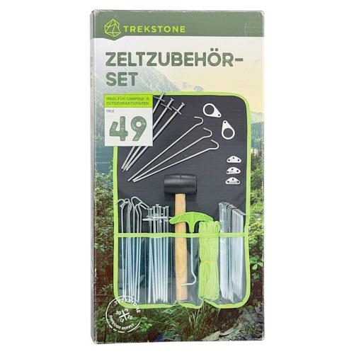 Trekstone ZELT ZUBEHÖR-SET 49 Teile für Camping- & Outdooraktivitäten, Inkl. praktischem Rollbeutel