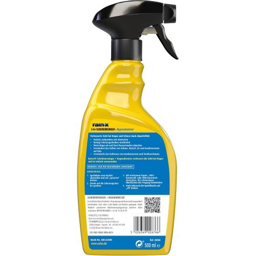 Preview: Rain-X 2-in-1 Scheibenreiniger & Regenabweiser für Autoscheiben - 500 ml