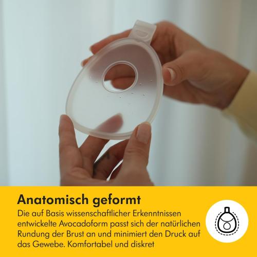 Medela InBra Milchauffangschalen, auslaufsicheres, tragbares Design mit flexiblem Verschluss, anatomischer Form, BPA-frei