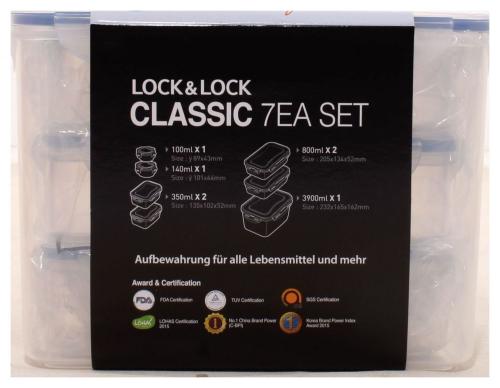 LocknLock Gefrierdosen Lunchbox Deckel Frischhaltedosen 7er Set