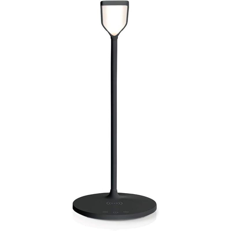 nedis LED/Qi Tischlampe mit Kabelloser 10-Watt-Qi-Ladefunktion für Smartphones SCHWARZ