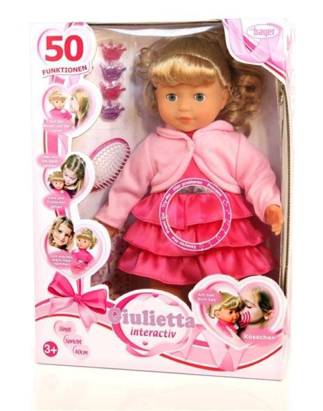 Bayer Design 94036 - Puppe Giulietta mit langen Haaren und Funktion, 40 cm 
