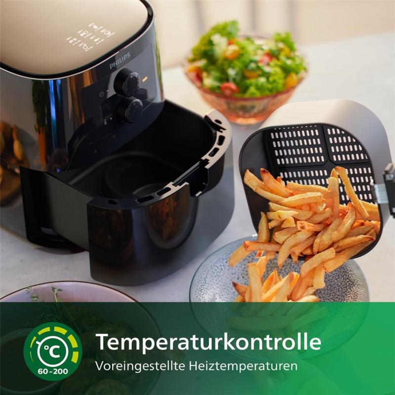 PHILIPS HD9200/90 Airfryer Ölfreie Fritteuse  4,1 Liter 0,8kg  - Schwarz