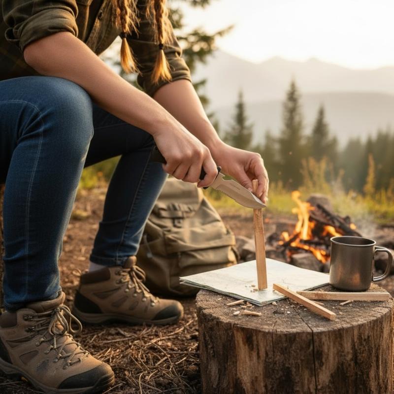 Trekstone CAMPING-MESSER, Klingenlänge ca. 11,5 cm - inkl.Aufbewahrungstasche