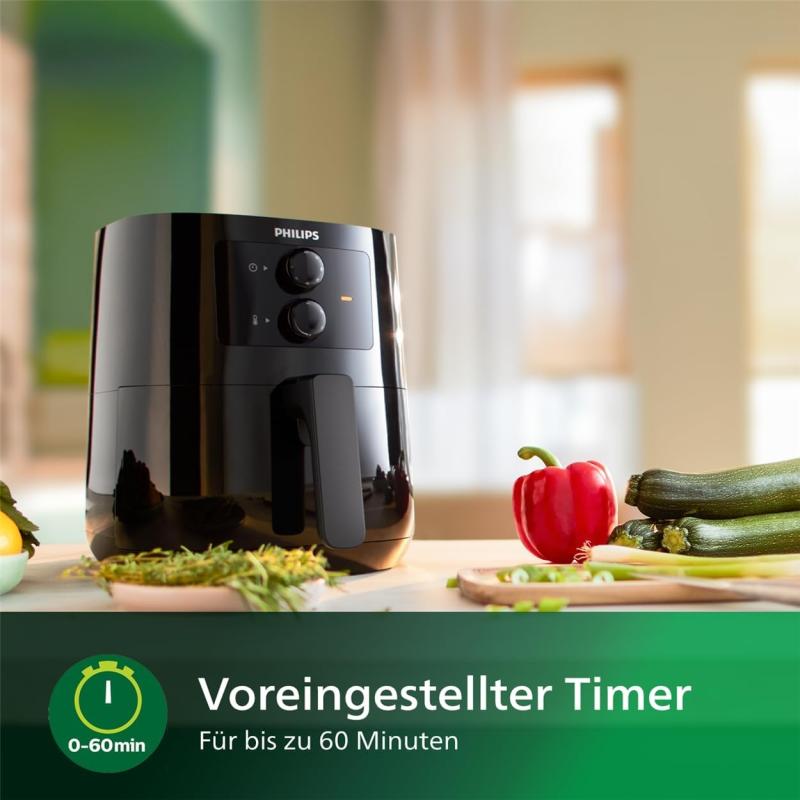 PHILIPS HD9200/90 Airfryer Ölfreie Fritteuse  4,1 Liter 0,8kg  - Schwarz