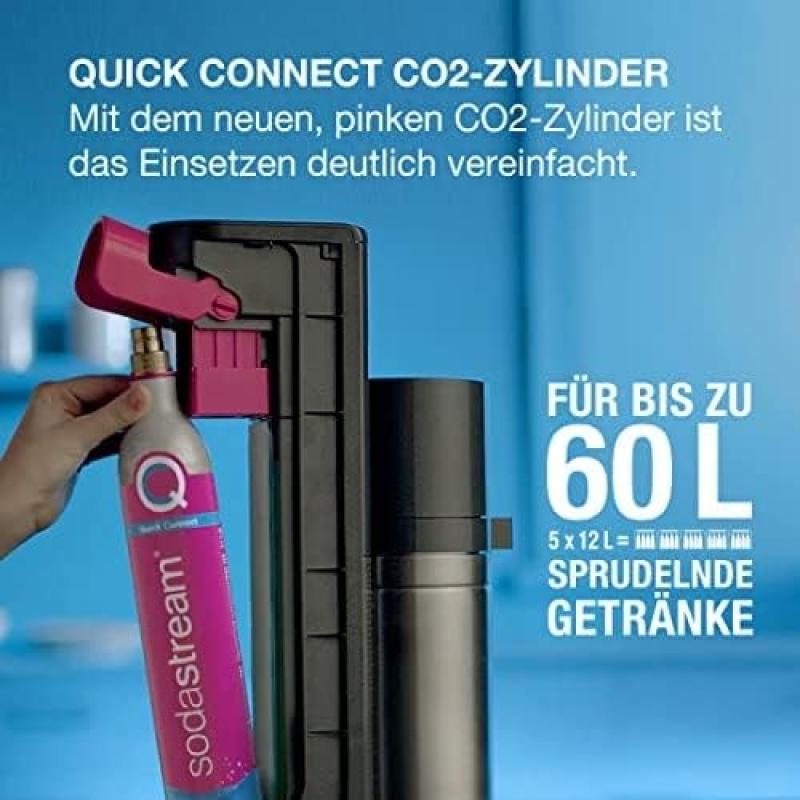 SodaStream Quick Connect Reservezylinder, Kohlensäure für bis zu 60 Liter gesprudeltes Wasser, Pink