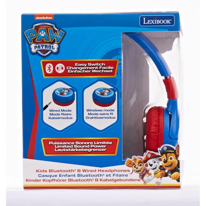 LEXIBOOK 2-in-1-Bluetooth & Kabelgebundene Kopfhörer PAW PATROL