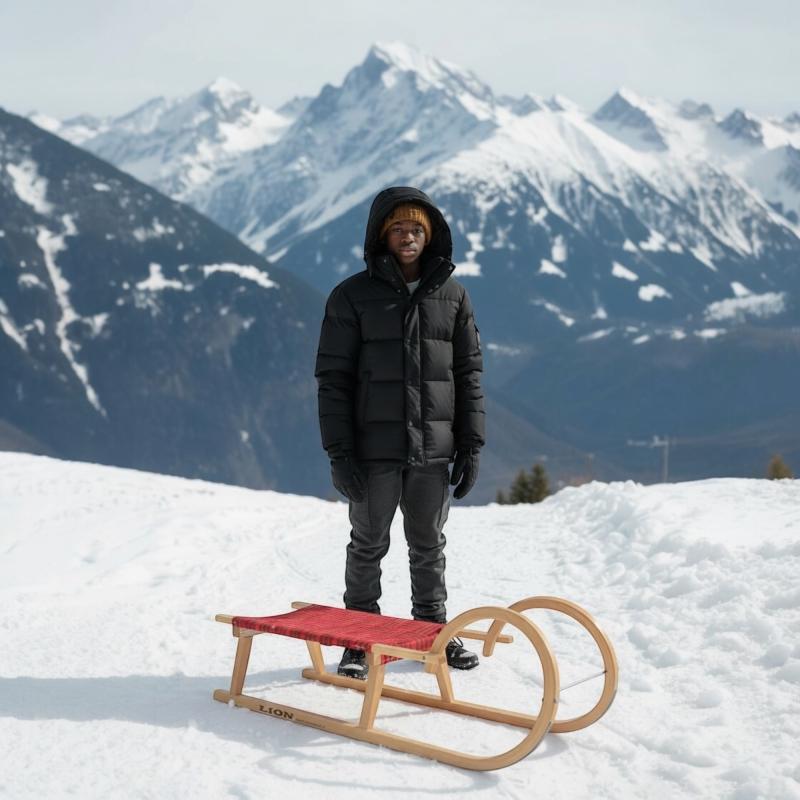 WESTSIDE Hörnerrodel 110 cm Schlitten aus Buchenholz