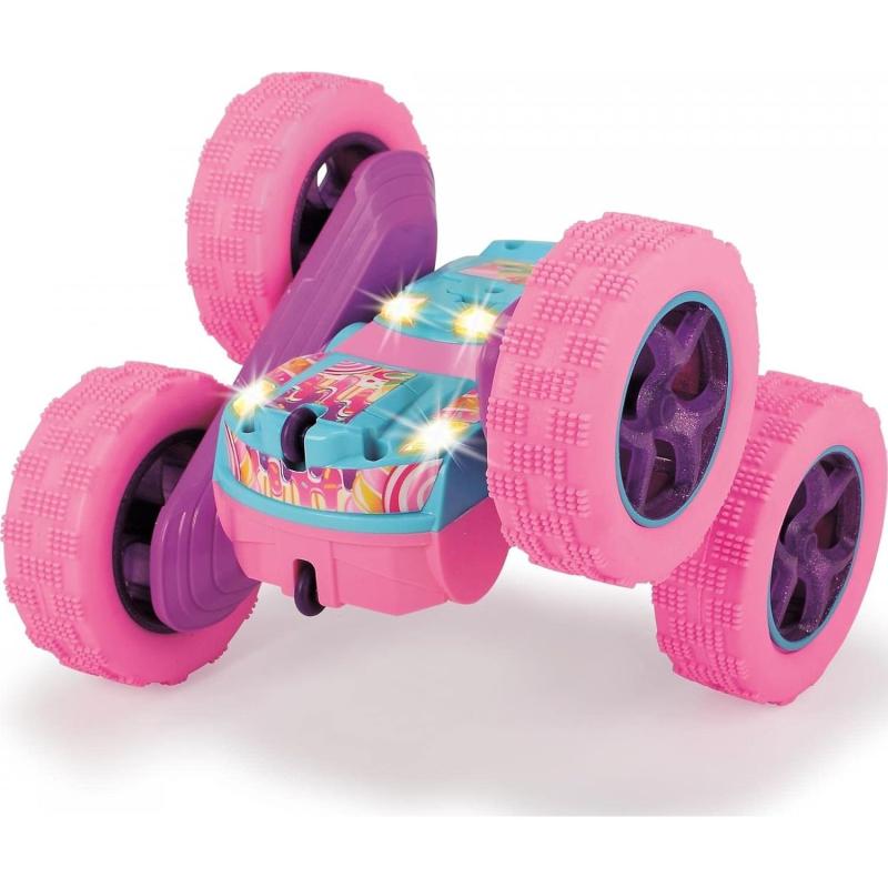 Dickie Toys - RC Tumbling Flippy, ferngesteuertes Spielzeugauto, Rotations und Flip Funktion ROSA VERPACKUNGSSCHADEN