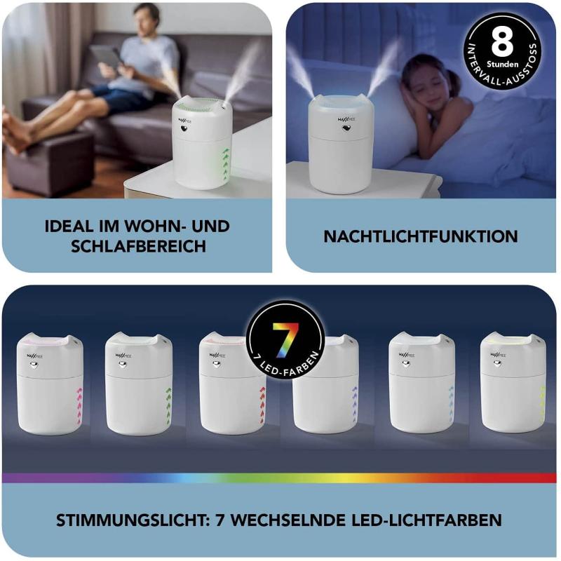 MAXXMEE Diffuser | Mit LED-Farbwechsel und Nachtlicht-Funktion - USB Funktion