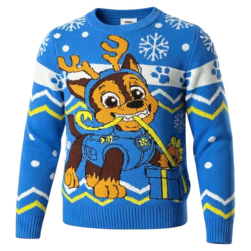 PAW PATROL Strickpullover für Jungs Langarm CHASE Gr. 122/128