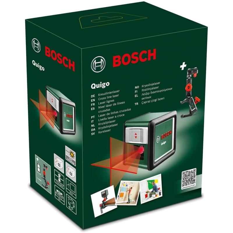 Bosch Kreuzlinienlaser Quigo mit Universalklemme MM 2