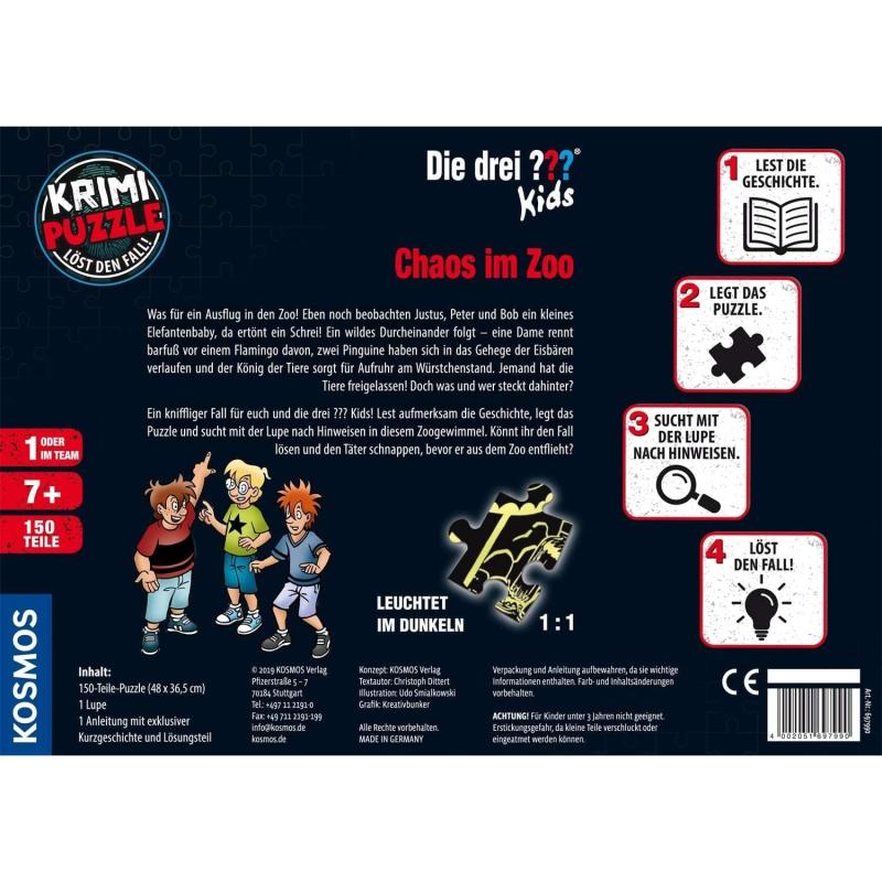KOSMOS 697990 Krimi Puzzle Die drei ??? Kids Chaos im Zoo