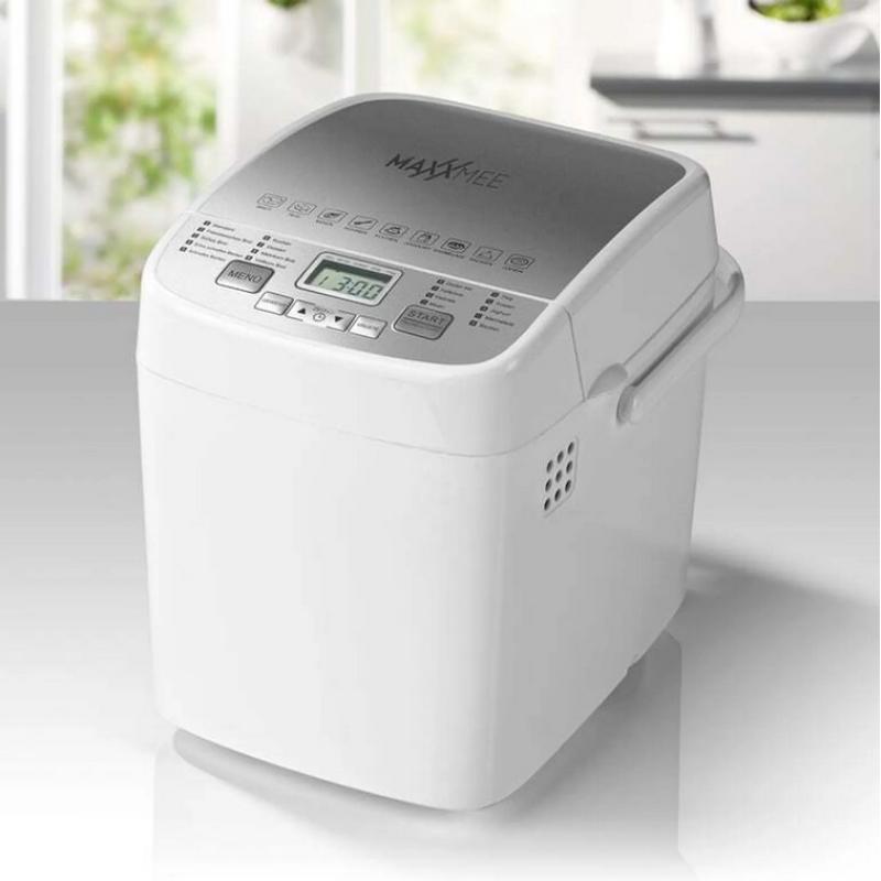 MAXXMEE Brotbackautomat mit 18 Backprogrammen | Einstellbarer Bräunungsgrad in 3 Stufen, zwei Brotgrößen (550g/700g), 15 Stunden Timer | Brotbackmaschine [500 Watt/weiß]