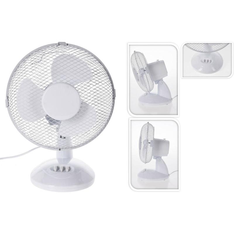 Excellent Tischventilator 23 cm Neigbar 22 Watt 2 Stufen Netzkabellänge: ca. 150 cm WEISS