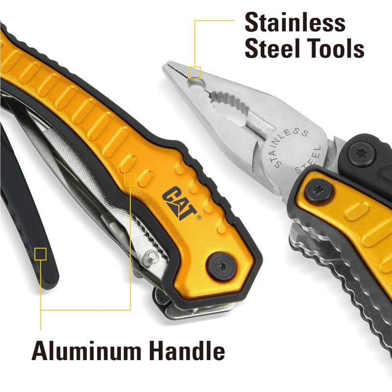 Caterpillar Multitool XL mit Werkzeugen aus Edelstahl, 9 in 1 CAT-Werkzeug
