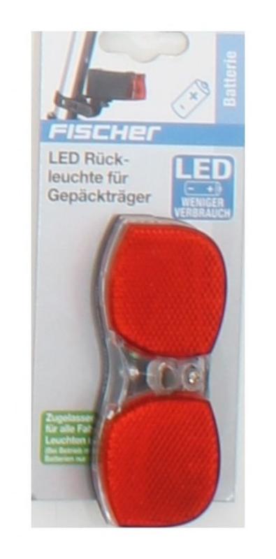 Fischer Batterie LED-Rckleuchte (Gepcktrger), Rot, One Size Neu