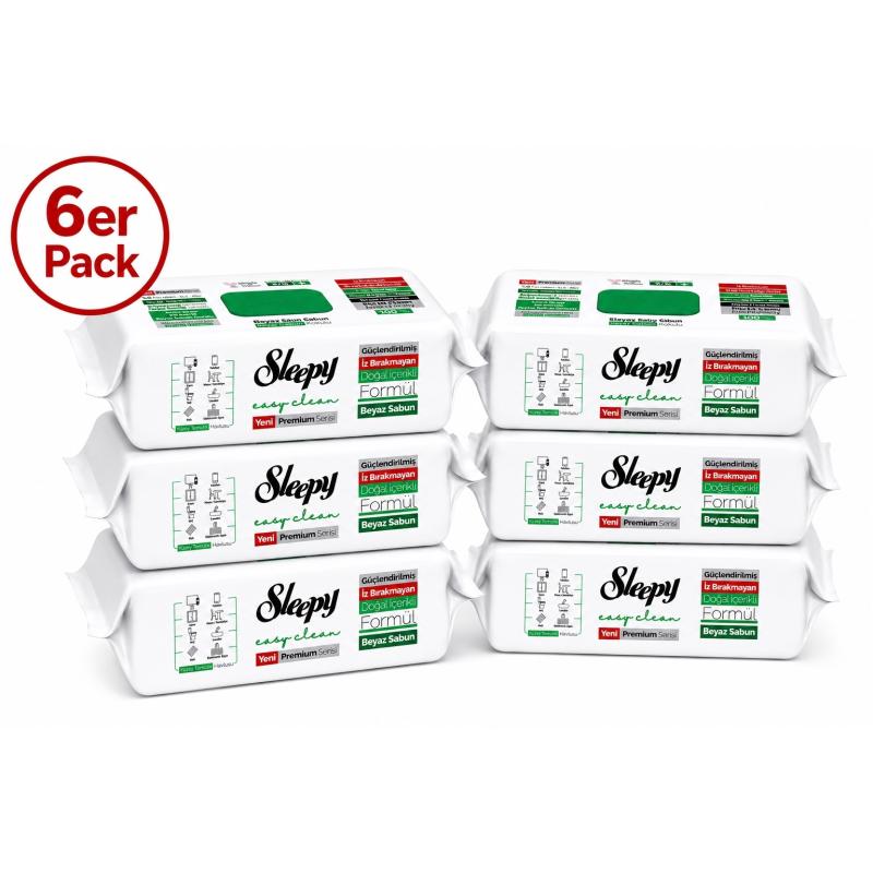 6x Sleepy 8933 Easy Clean Oberflächenreinigungstuch Putztücher 1 Pack 100 Blatt GRÜN Weisser Seifenzusatz