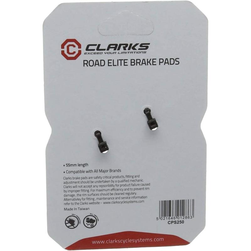 Clarks Bremsen Road Bremsbeläge Integraler Block W-Winkelverstellung für Shimano, grau