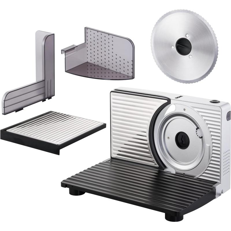 Unold 78866 ALLESSCHNEIDER Curve Silver, 100 W, 230 V, zusammenklappbar, Edelstahlmesser, Silber/Schwarz, Edelstahl