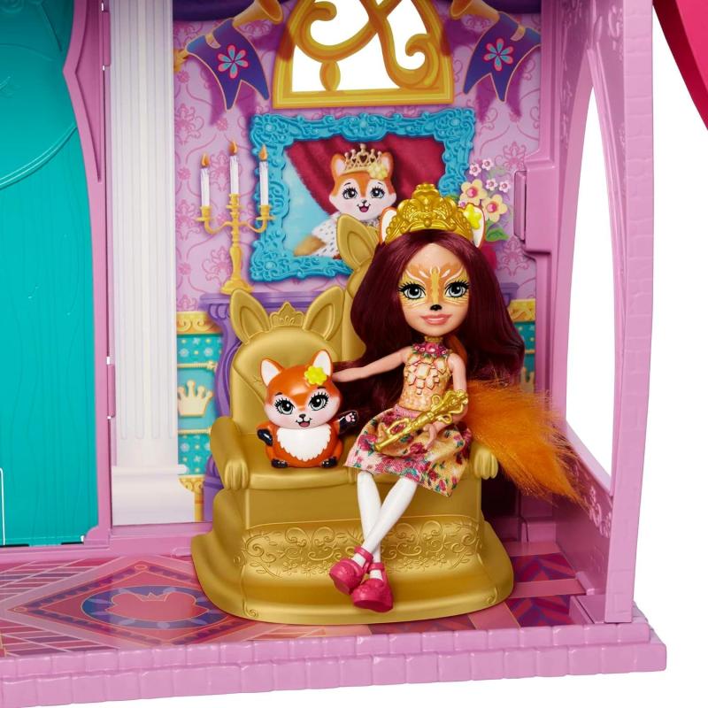 Enchantimals HCG59 - Royals Ballzauber Schloss (ca. 66 cm groß), 19 Teile, mit Felicity Fox & Flick Tierfigur, Spielzeug ab 4 Jahre