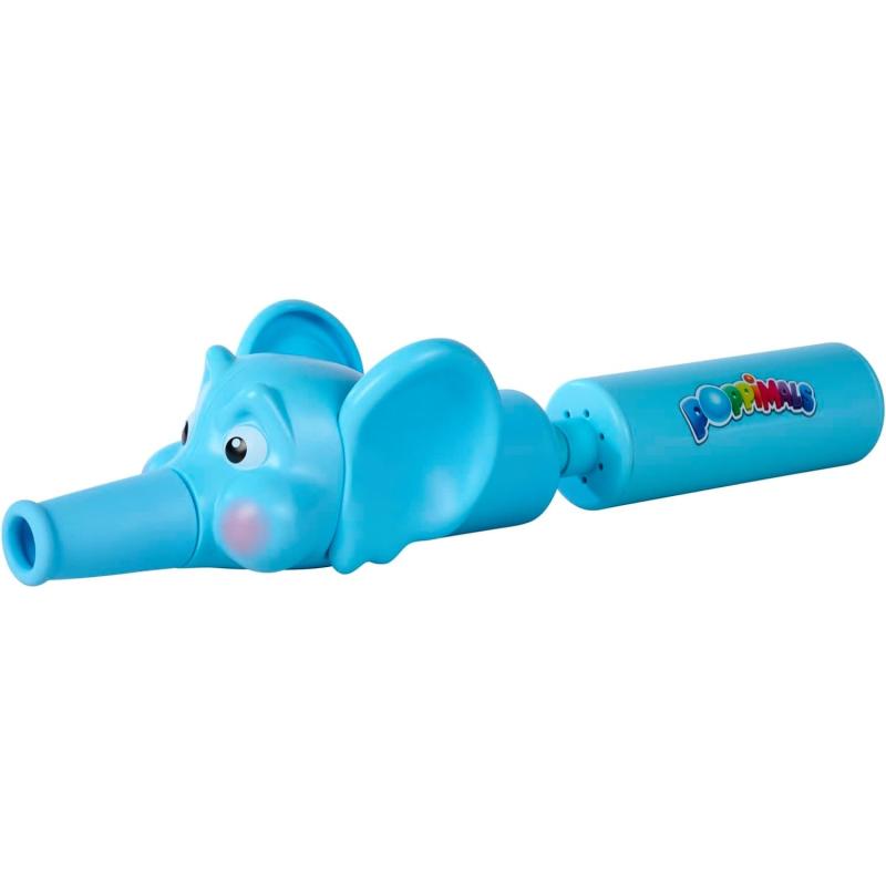 Simba Poppimals Elefant Ballkanone (35 cm) mit 20 bunten Bällen, mit Pumpmechanismus und Silikonrüssel