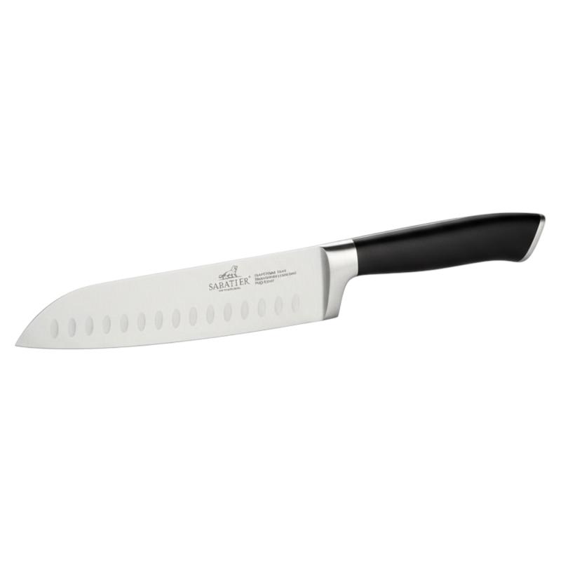 SABATIER Couteau - Santokumesser Klassisch -  Klingenlänge: 17,7 cm  Edelstahl/schwarz