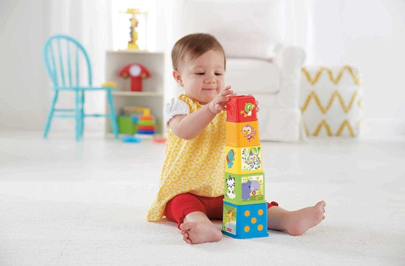 Fisher-Price CDC52 - Bunte Stapelwürfel, Babyspielzeug ab 6 Monaten