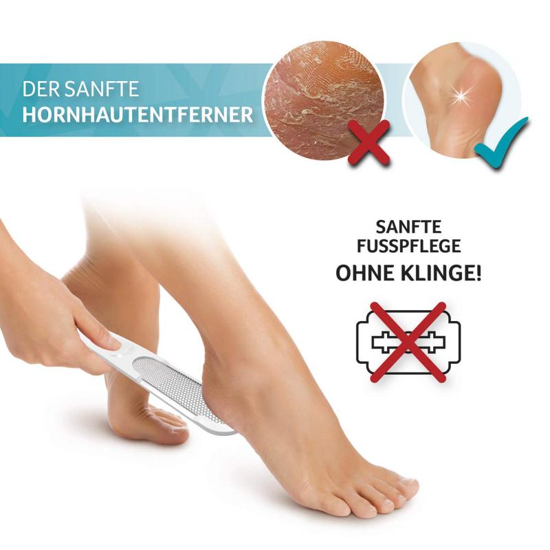 MIWIAM Hornhautentferner WEISS für Fußpflege ohne Verletzungsgefahr