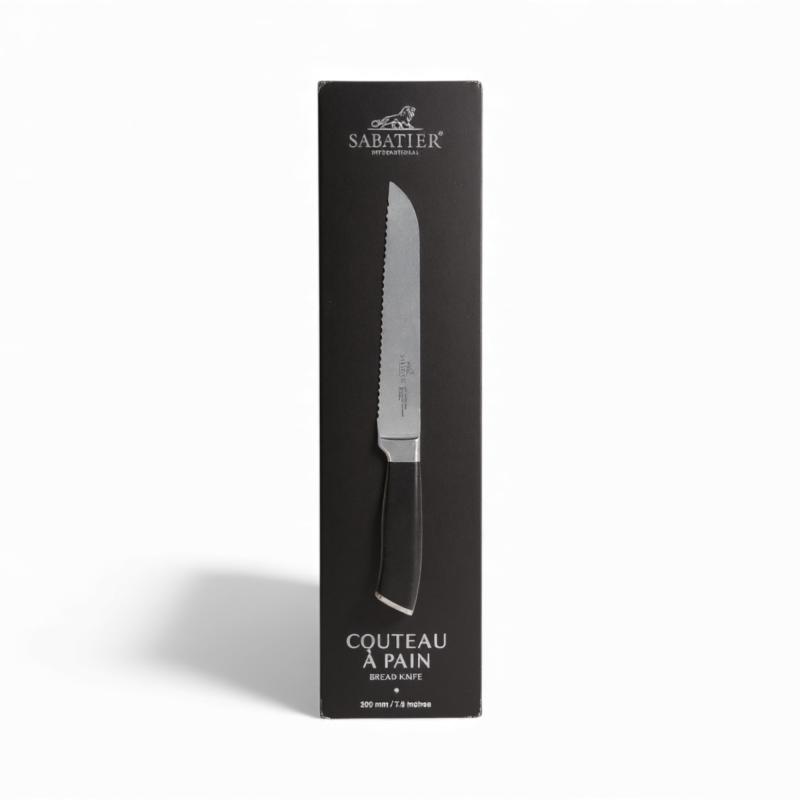 SABATIER Couteau A Pain - Brotmesser mit Wellenschliff - Klingenlänge: 20 cm Edelstahl/schwarz